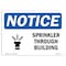 Signmission OSHA Notice, 5" Height, Sprinklers Throughout Building Sign With Symbol, 7" X 5", Landscape OS-NS-D-57-L-18417 - alternate 1